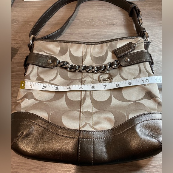 Coach Crossbody Purse Opric Metallic Signature Chain  w/ Coach Dust Bag - Picture 8 of 10